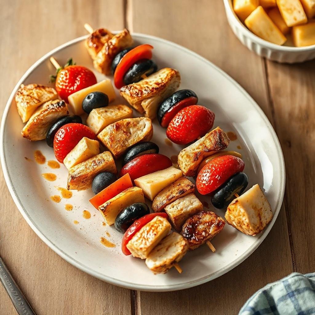 Grilled Chicken and Fruit Kabobs